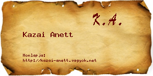 Kazai Anett névjegykártya